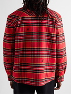 Off-White - Logo-Embroidered Checked Cotton-Blend Flannel Shirt - Red