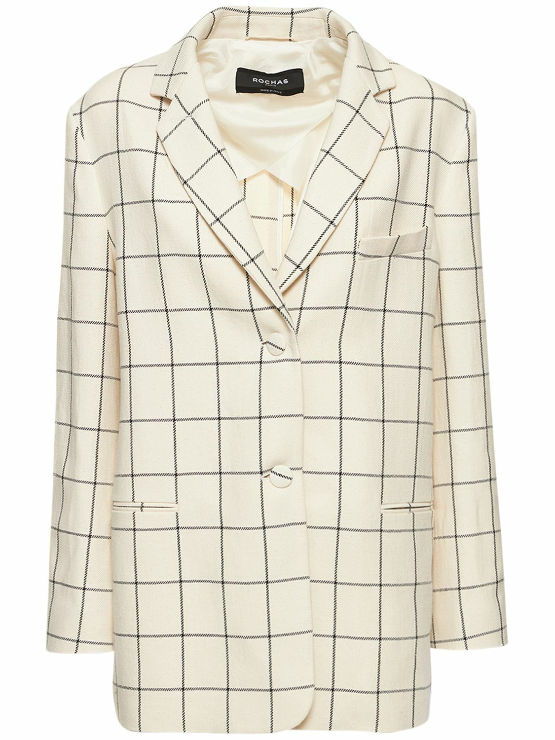 ROCHAS Macro Check Canvas Over Jacket