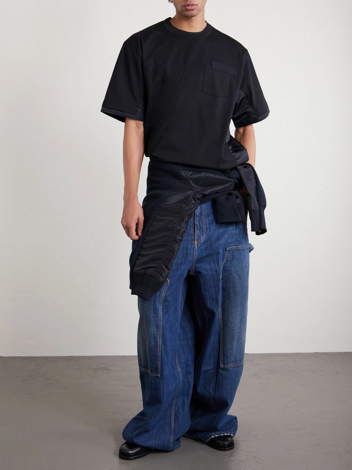 Sacai - Dr. Woo Bandana-Print Cotton-Jersey T-Shirt - Blue Sacai