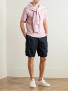 Brunello Cucinelli - Wide-Leg Pleated Linen and Cotton-Blend Drawstring Shorts - Blue