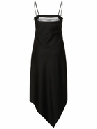 HELMUT LANG Scarf Hem Wool Midi Dress