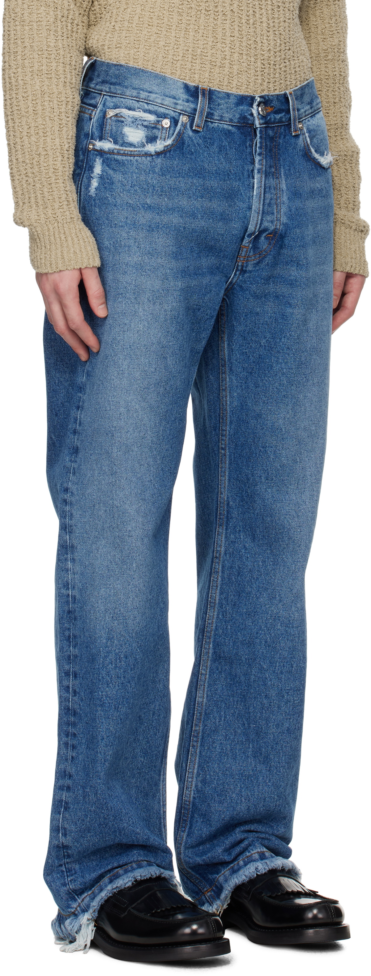 Séfr Blue Frayed Cut Jeans