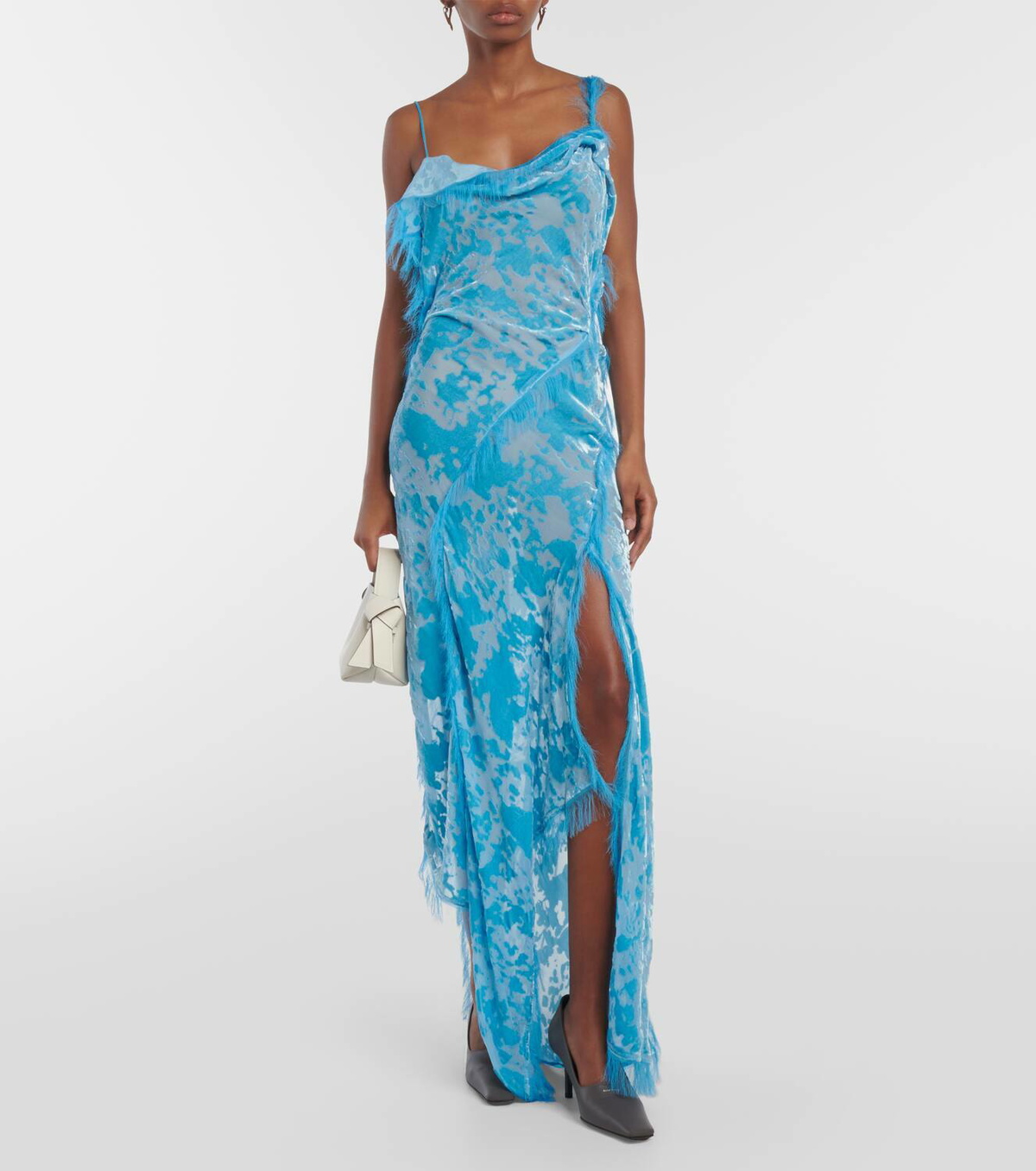 Acne Studios Asymmetric velvet maxi dress Acne Studios Acne Studios Asymmetric velvet maxi dress Acne Studios