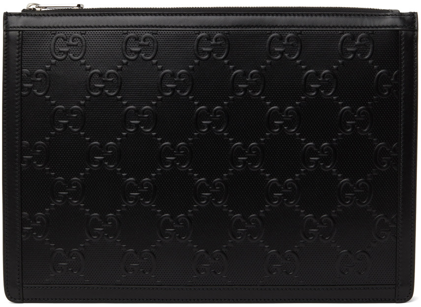 GG Embossed Leather Wallet in Black - Gucci