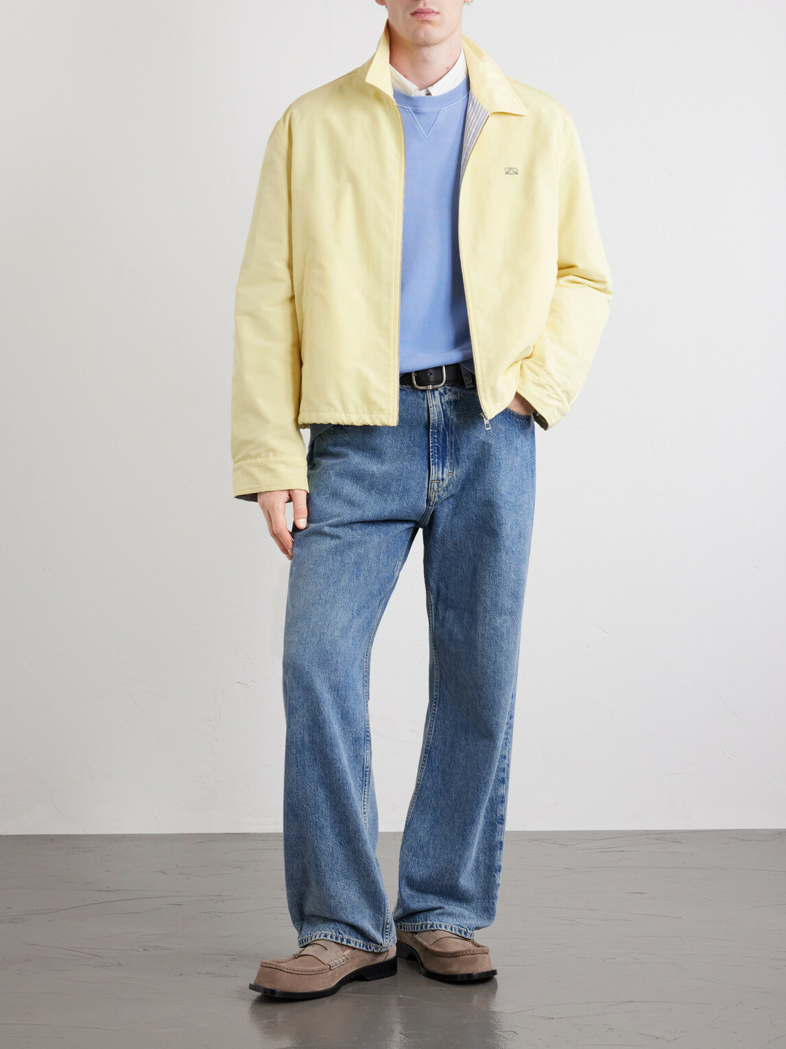 LOEWE - Anagram-Embroidered Cotton-Jersey Sweatshirt - Blue