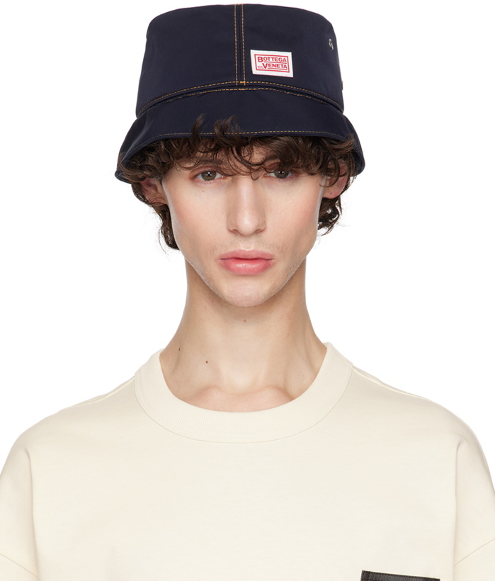 Photo: Bottega Veneta Navy Tech Nylon Bucket Hat