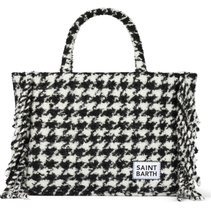 Photo: MC2 Saint Barth Vanity Blanket Shoulder Bag With Pied-de-poule Print