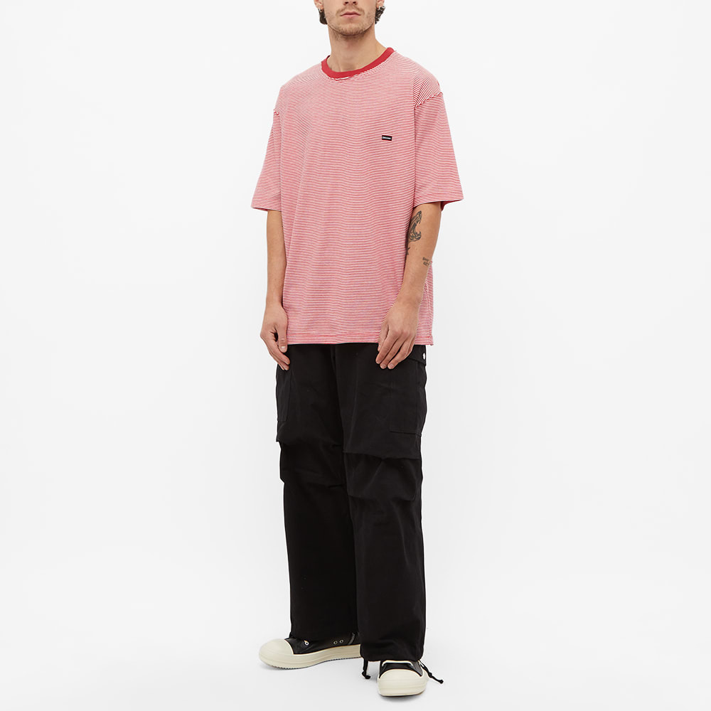 Undercoverism Men's Logo Tab Striped Cut Up Oversized T