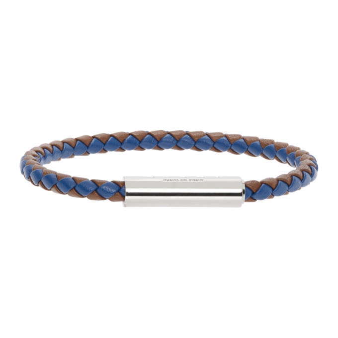 Photo: Marni Navy and Brown Braided Leather Bracelet