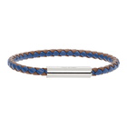 Marni Navy and Brown Braided Leather Bracelet