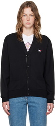 Maison Kitsuné Black Tricolor Fox Patch Classic Cardigan