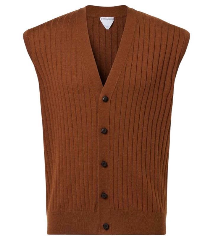 Photo: Bottega Veneta Ribbed-knit wool sweater vest