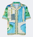 Tory Burch Printed cotton poplin bowling shirt