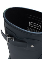 Hunter Original Short Panelled Rubber Wellington Boots Navy