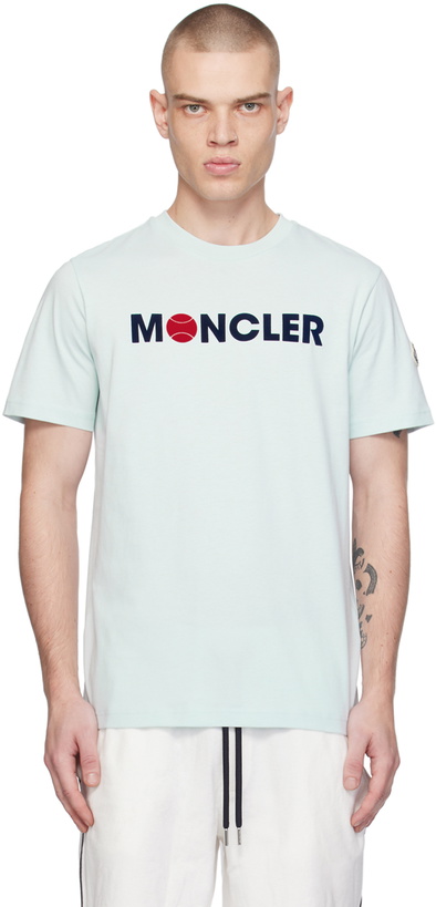 Photo: Moncler Blue Flocked T-Shirt