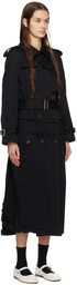 Comme des Garçons Black Black Double-Breasted Trench Coat