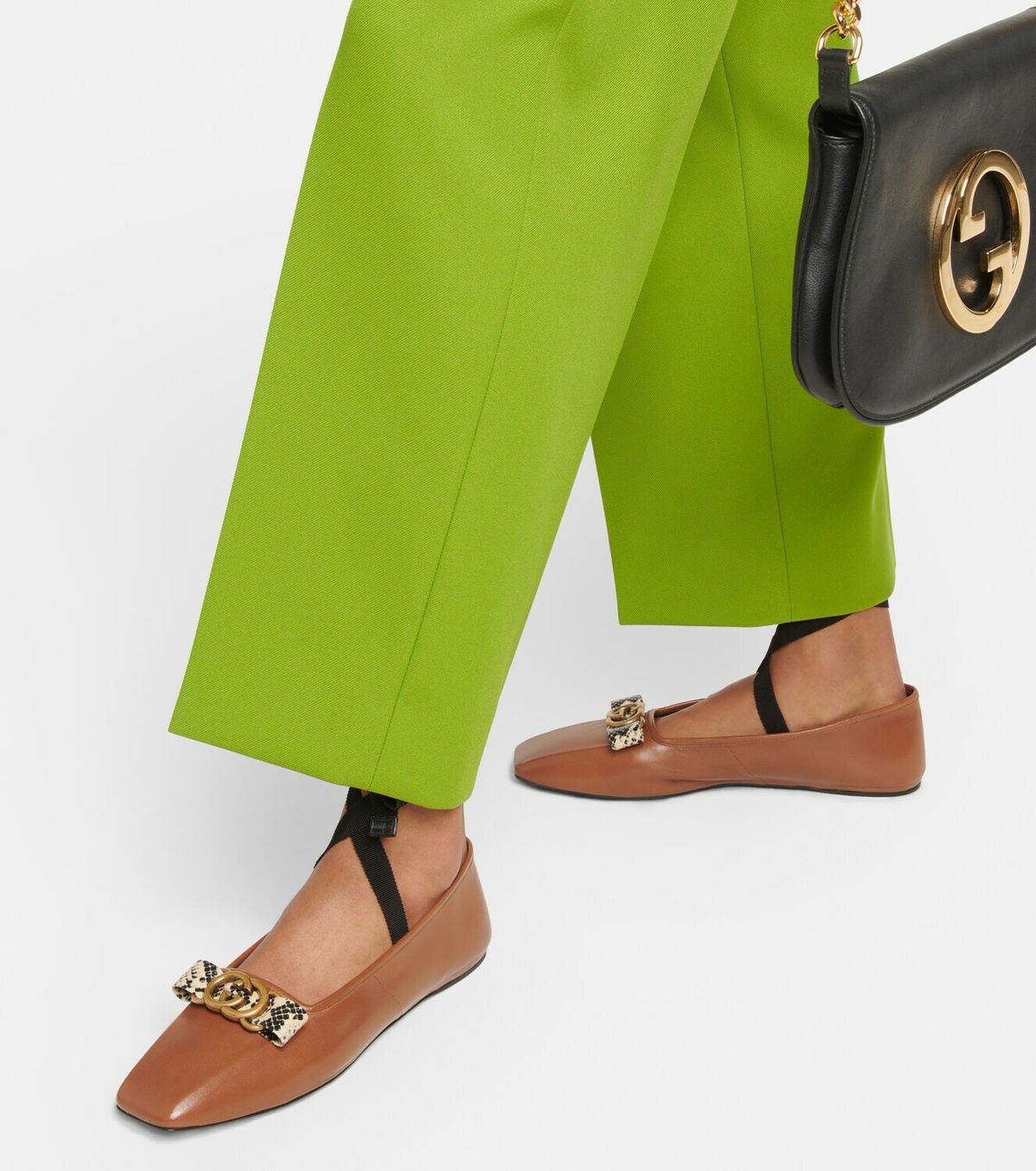 Gucci - Interlocking G leather ballet flats