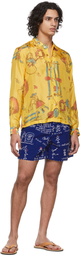 Bode Yellow Rodeo Scene Shirt