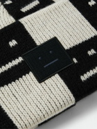 Acne Studios - Logo-Appliquéd Checked Jacquard-Knit Wool Beanie