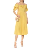REDValentino Off-shoulder cotton-blend midi dress
