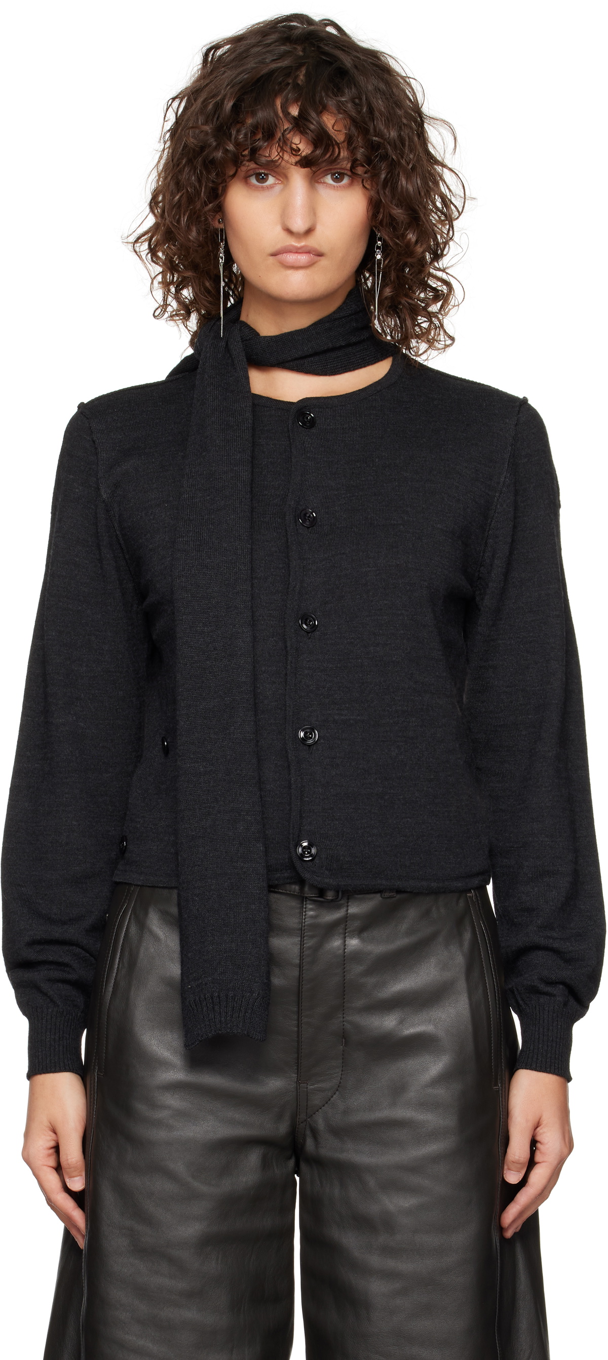 レビュー高評価のおせち贈り物 LEMAIRE: SSENSE | Cardigan Scarf Twisted Gray トップス