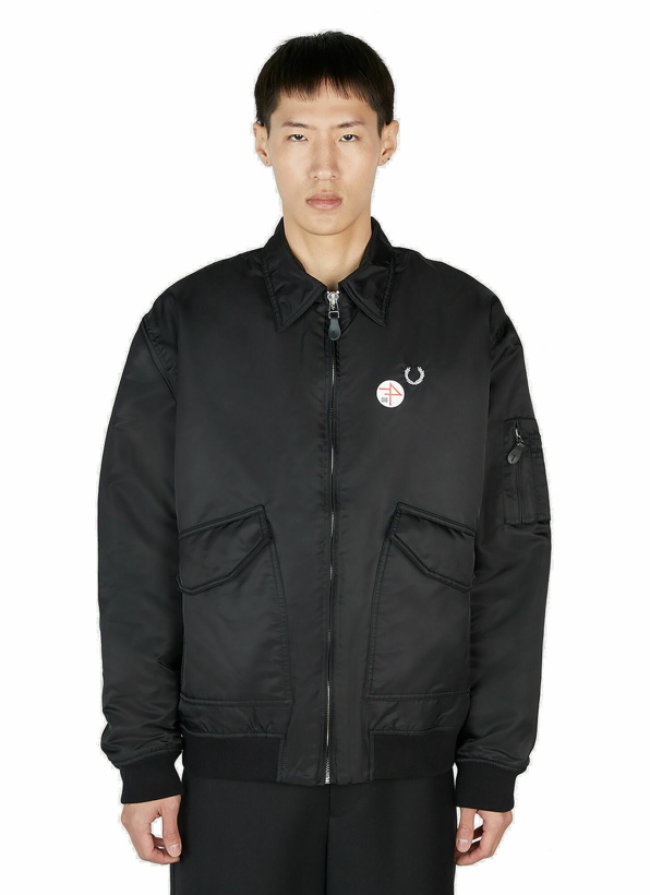 Photo: Raf Simons x Fred Perry - Printed Flight Jacket in Black