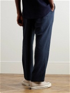 Oliver Spencer - Judo Tapered Organic Cotton-Blend Jacquard Trousers - Blue