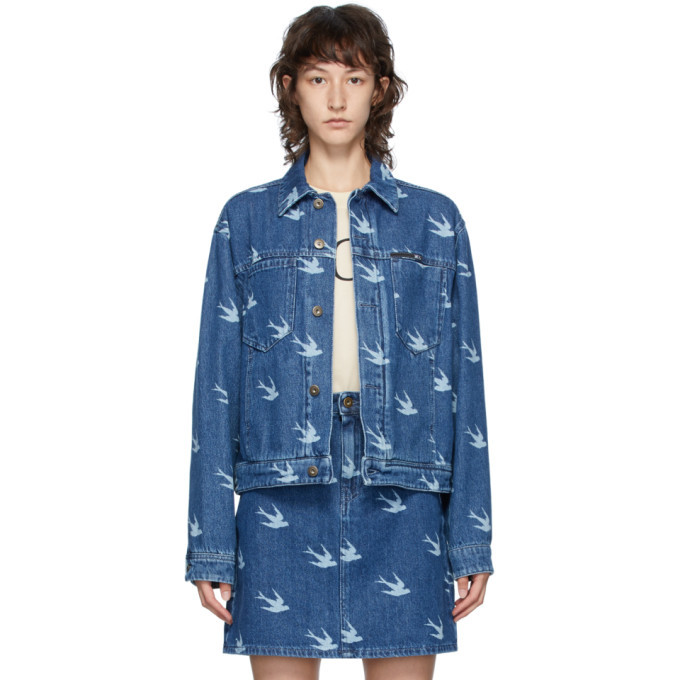 Photo: McQ Alexander McQueen Blue Denim Koriki Swallows Jacket