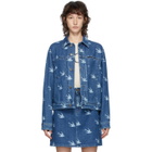 McQ Alexander McQueen Blue Denim Koriki Swallows Jacket