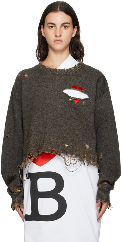 Photo: Doublet Gray Broken Heart Sweater