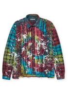 Needles - Paint-Splattered Patchwork Checked Cotton-Flannel Shirt