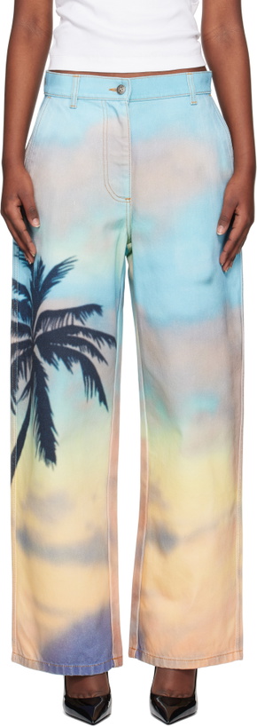 Photo: Palm Angels Multicolor Sunrise Palm Baggy Jeans