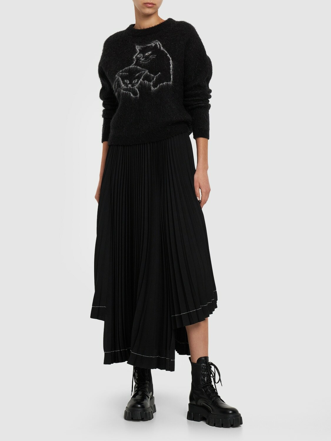 Msgm Elastic Logo Waistband Skirt Skirts 600060880blk
