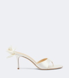 Magda Butrym Floral-appliqué satin thong sandals