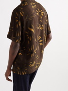 Nanushka - Venci Camp-Collar Printed Woven Shirt - Brown