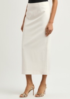 Roland Mouret Crepe Midi Skirt Cream