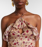 Marant Etoile Dijimia printed ruffled cotton top