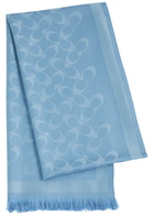 Coach Signature C Logo-jacquard Scarf - Blue - One Size
