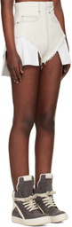 Rick Owens DRKSHDW Off-White Temple Dirt Cutoff Denim Shorts