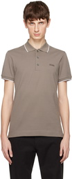 ZEGNA Taupe Three-Button Polo