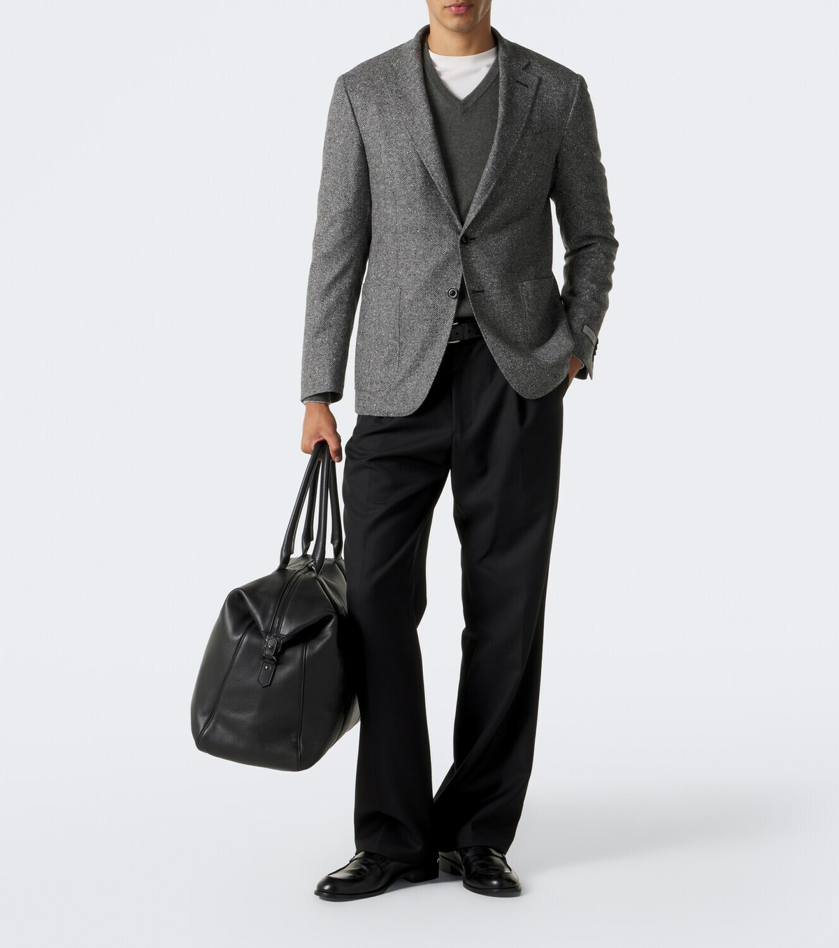Canali Herringbone wool and cashmere blazer