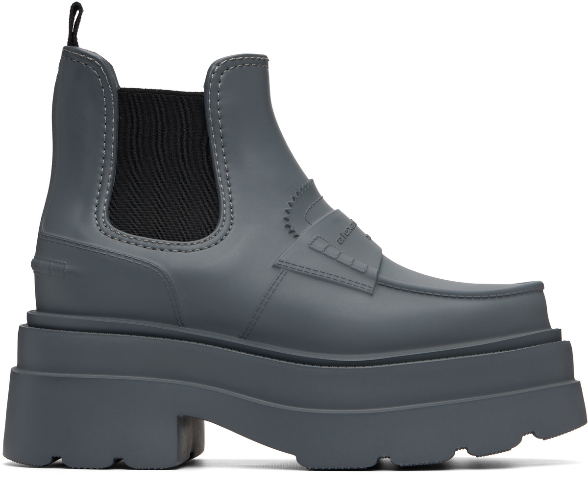 Alexander Wang Gray Carter Platform Rain Boots