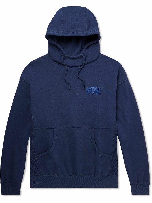 Photo: thisisneverthat - Logo-Embroidered Cotton-Jersey Hoodie - Blue
