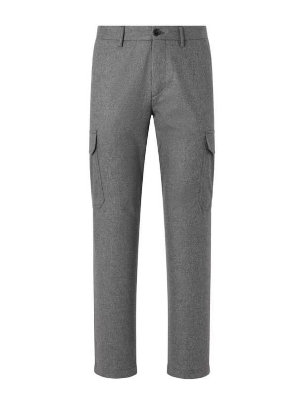 Photo: Mr P. - Straight-Leg Wool-Flannel Cargo Trousers - Gray