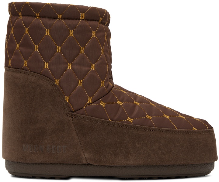 Photo: Moon Boot Brown Icon Low Nolace Quilted Boots