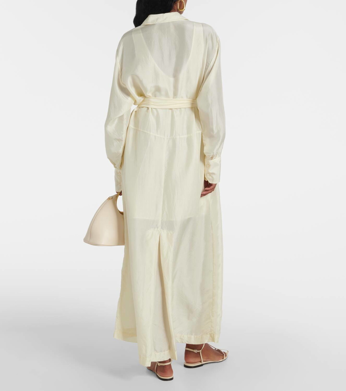 Plan C Belted silk shirtdress