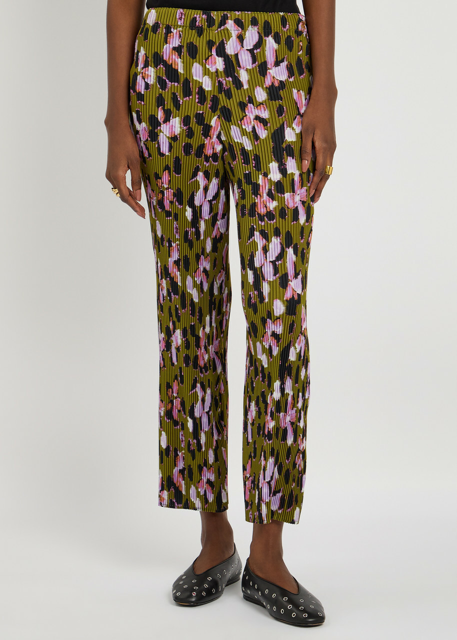Julia Heuer Jack Kristall Plissé Satin Trousers Green