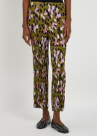 Julia Heuer Jack Kristall Plissé Satin Trousers Green