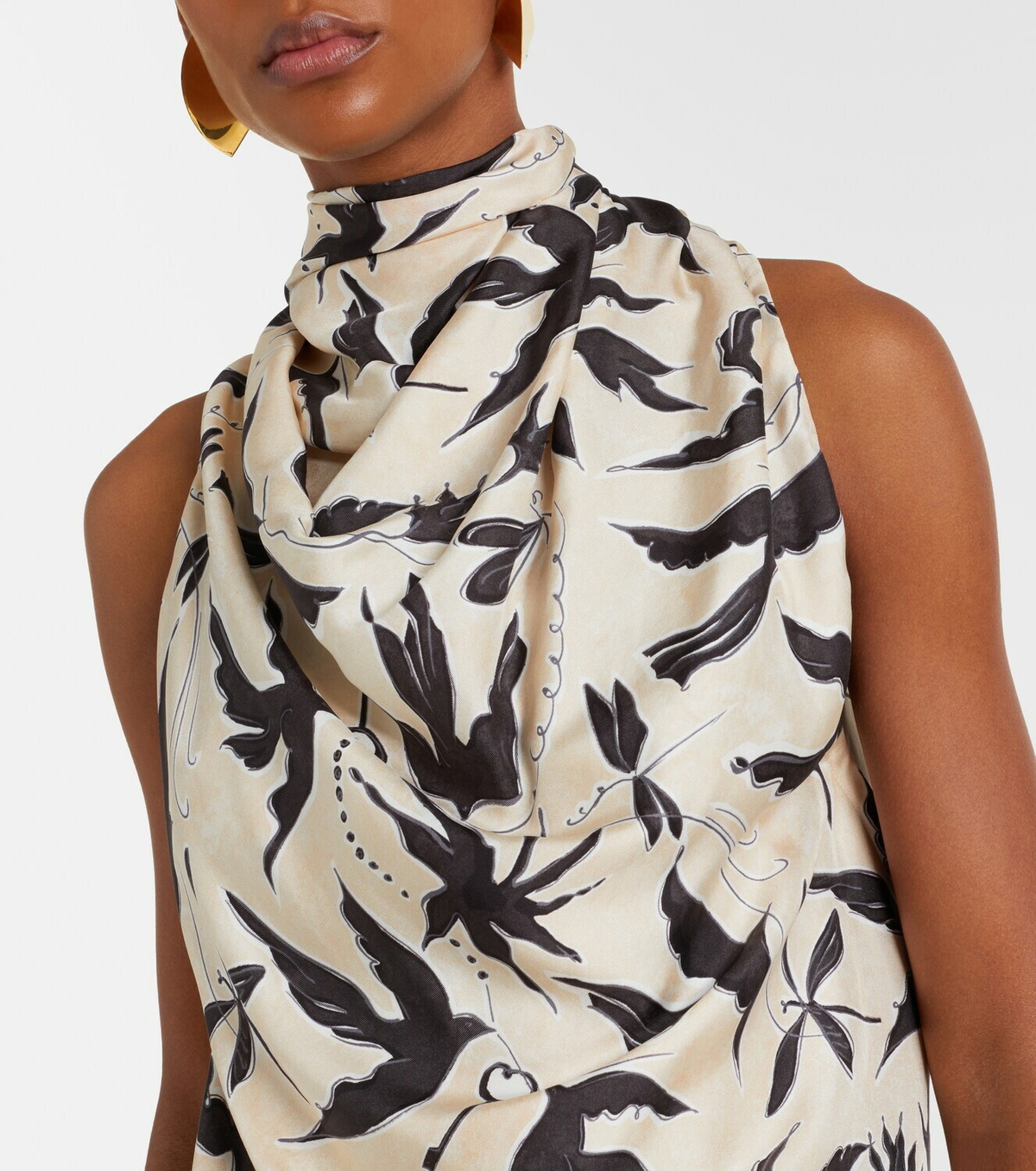 Altuzarra Sleary draped printed silk top