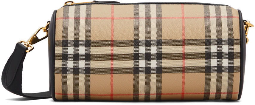 BURBERRY: Hampshire bag in coated cotton - Beige